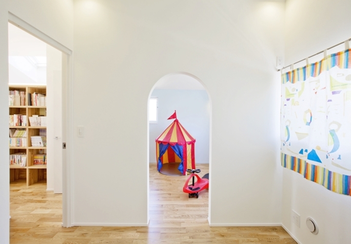 Rの出入り口でつながる子ども部屋