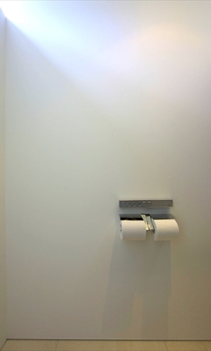 ハイサイドライトで光が射し込むトイレ