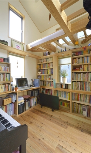 書斎の吹き抜け