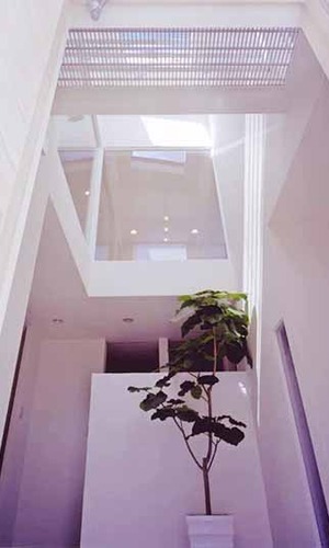 中央に配した吹き抜けスペース