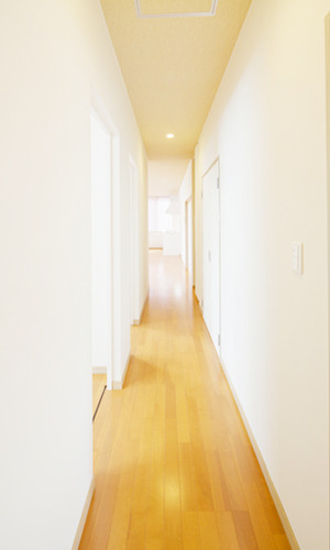 2F 住居部　玄関よりLDKへ