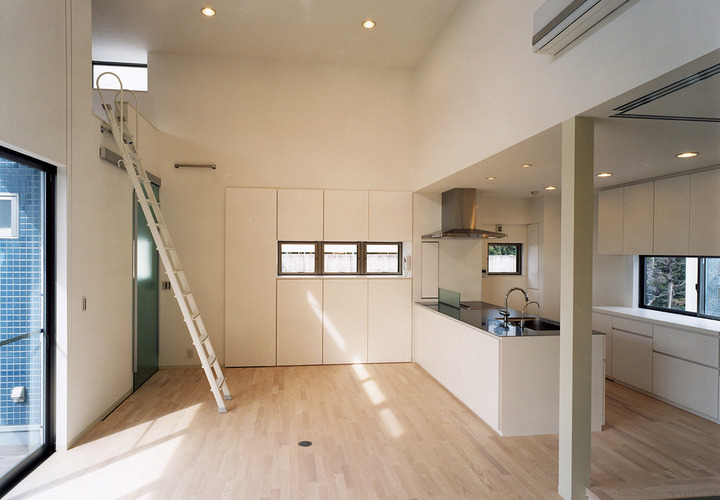 壁面収納内にある出窓のように見せた演出が、バランスよく配置されているＬＤＫ