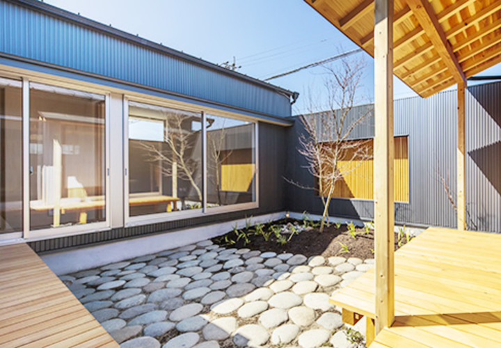 茶室に面した庭