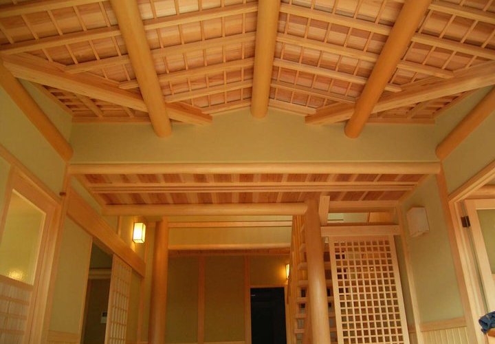 数奇屋建築　玄関の天井