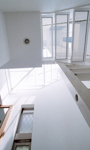 トップライトからの眩い光が、全ての空間に爽やかに注ぐ明るい空間