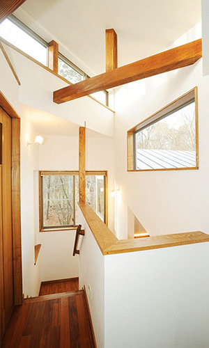 遠近感を感じる2階からの眺め