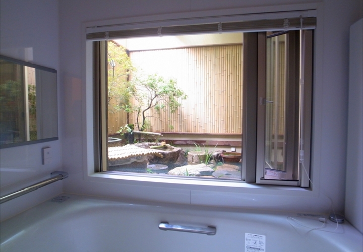 お風呂からの茶庭を楽しむ