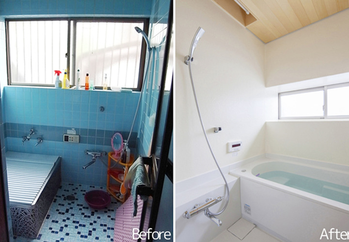 浴室のリノベーション。