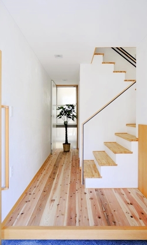 車庫とつながる玄関