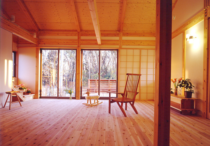 南に開いたリビングです。