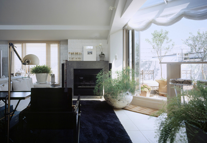 オーナー住戸リビングとテラス