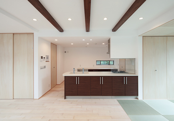 広々としたシックなキッチンスペース