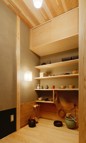 趣味を楽しむ茶室空間のある家