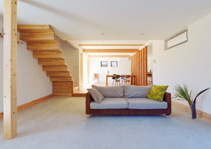 土間リビングのある家