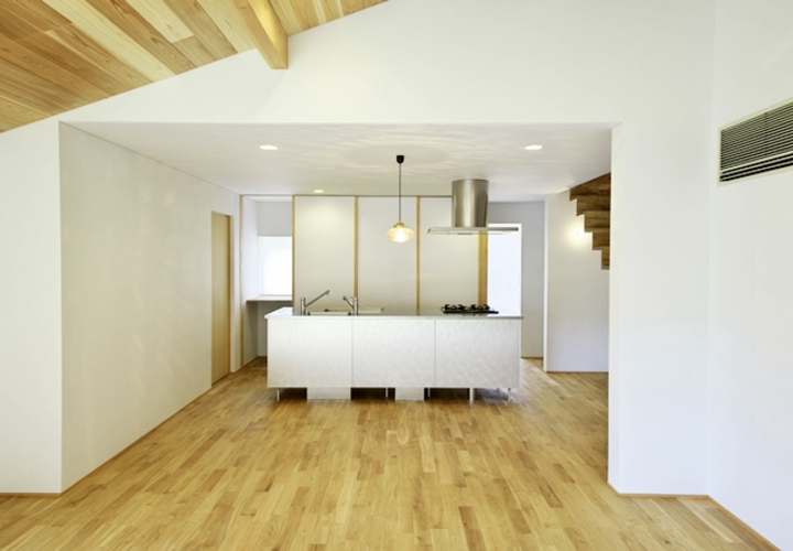 キッチン・ダイニング・リビング　25帖の一体空間。