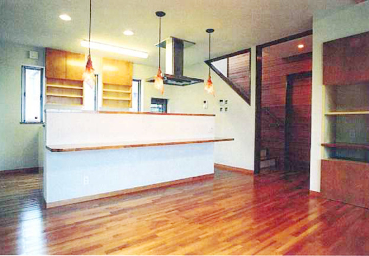 リビングと一体したキッチン