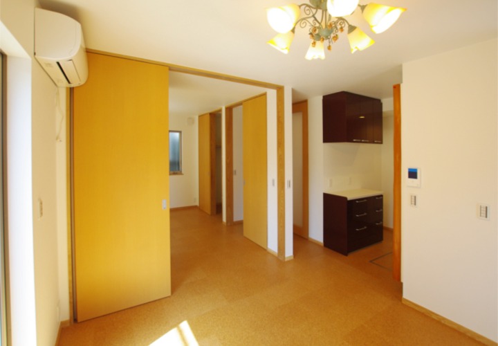 バリアのないリビングと寝室