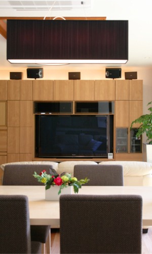 一体感のあるリビングダイニング