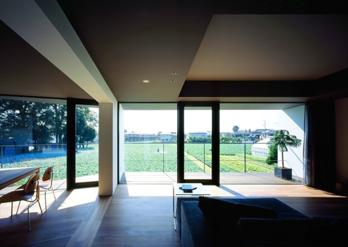 キャベツ畑と家