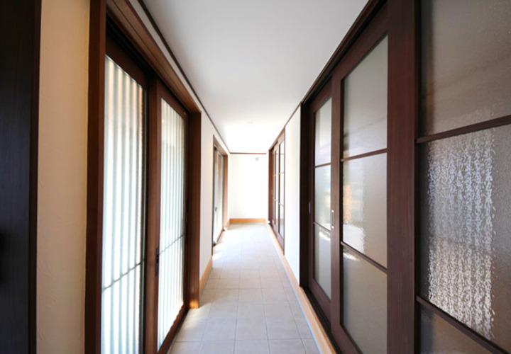 自転車も走れる土間