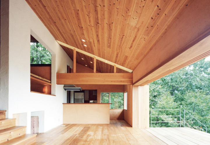 開放的な広間とダイニングキッチン