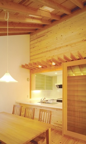 キッチンカウンターとカップボード