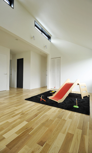 子供たちの体育館。将来は２部屋に仕切ることも可能