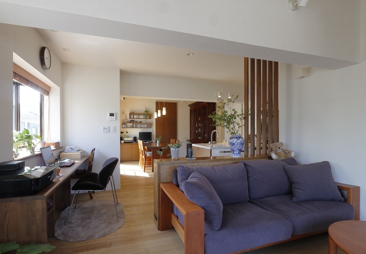 リビングとワークカウンター