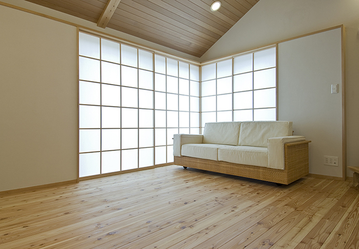 大荒障子を採用したスペース