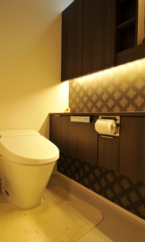 間接照明で高級感のある空間に