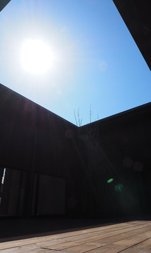 中山道 白雨の家　中庭からの空