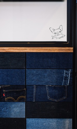 愛犬のグラフィックを随所に