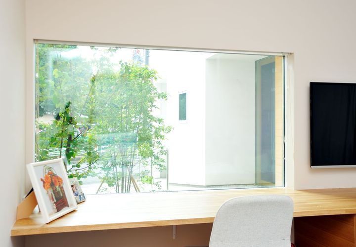 ベッドルームから望む