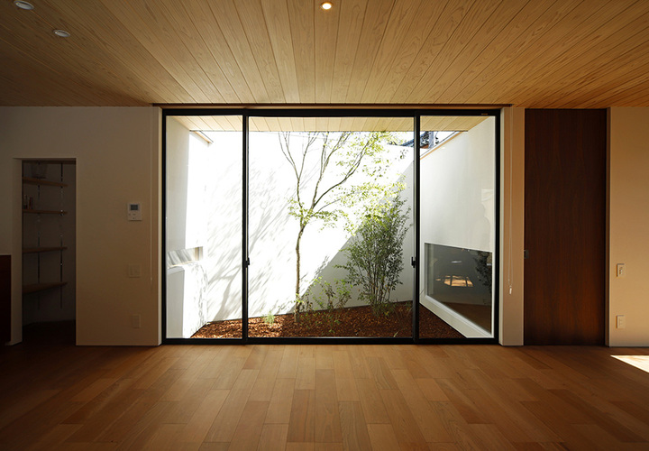 ikenochi リビングから坪庭の眺め