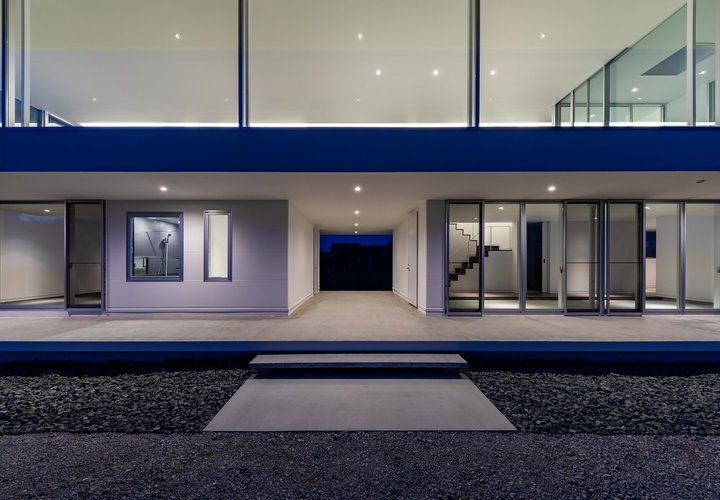 水平線の家｜建物外観　夜景