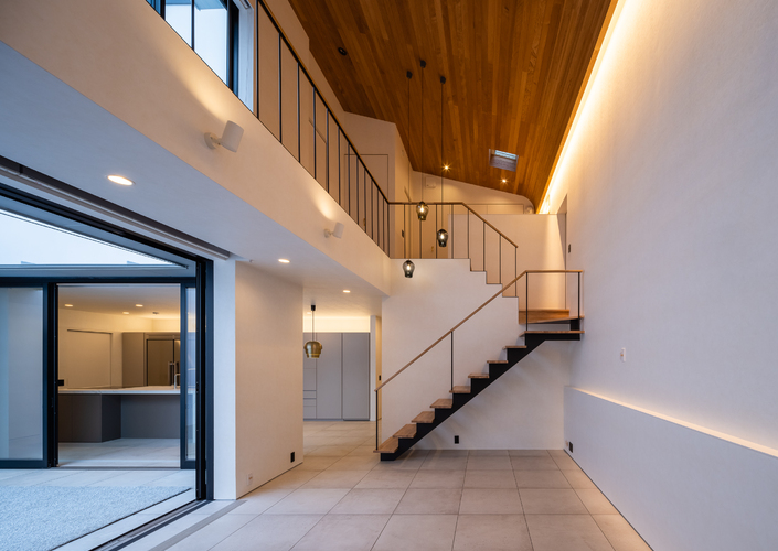 都会のオアシス中庭のある家