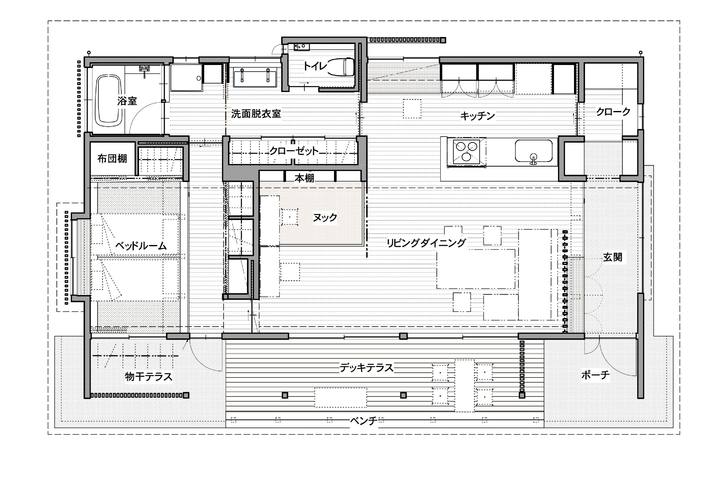 小さな平屋のモデルハウス