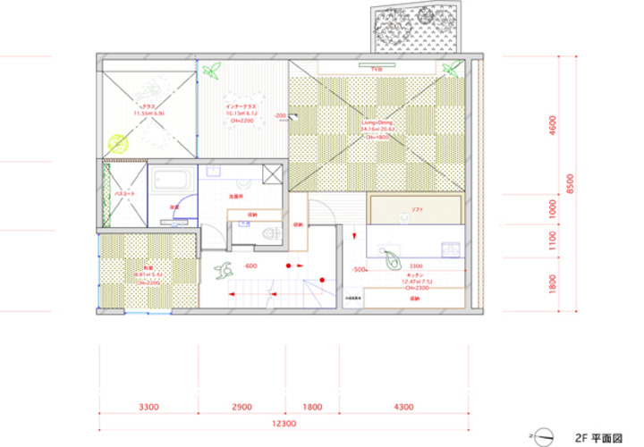 富士の住宅　2階平面図