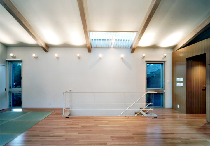 階段に光を落とすトップライト