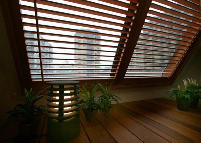 格子づくしの家