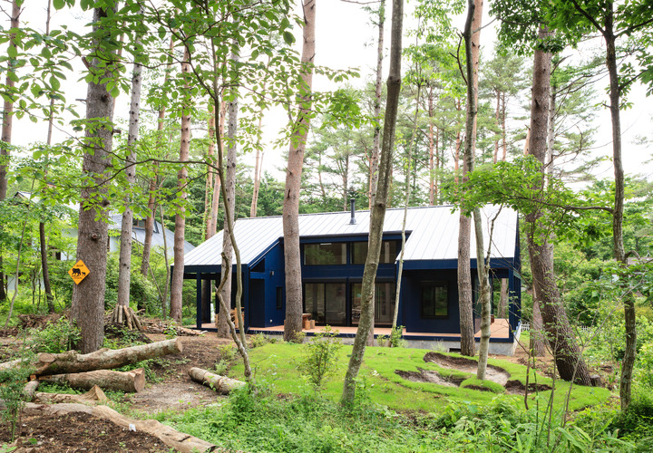 風景に溶け込む外観