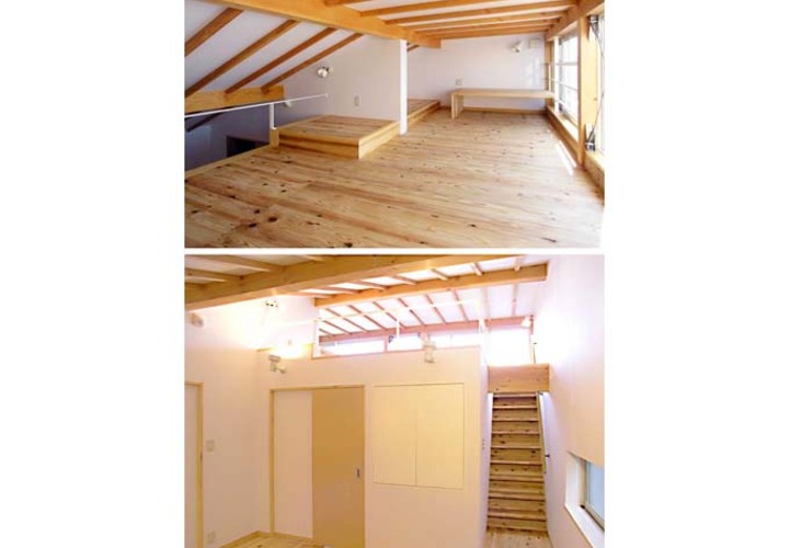 寝室を満たすロフトからの光