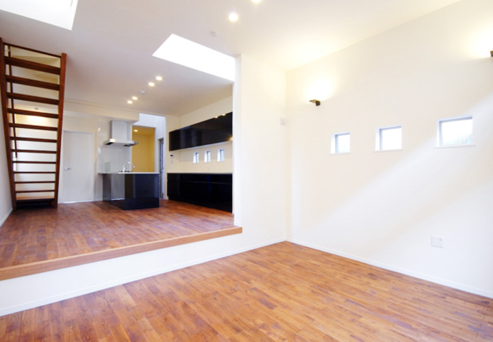 段差を設けたリビング