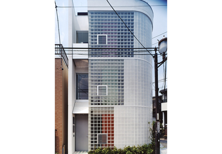 乳白のガラスブロックと透明のミックス