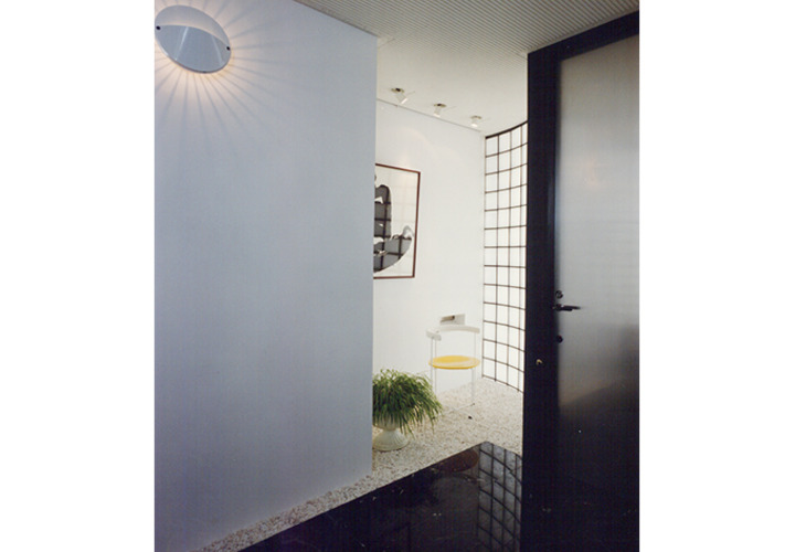 玄関まわり、アルミとガラスと左官の塗り壁