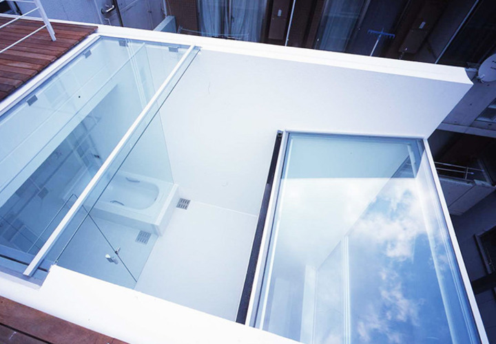 プライバシーが守られた浴室テラス