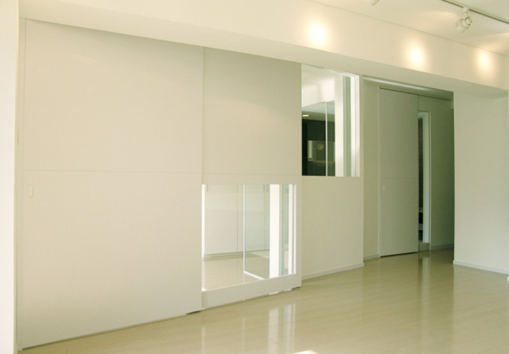 可動間仕切り(CLOSE)のあるリビング