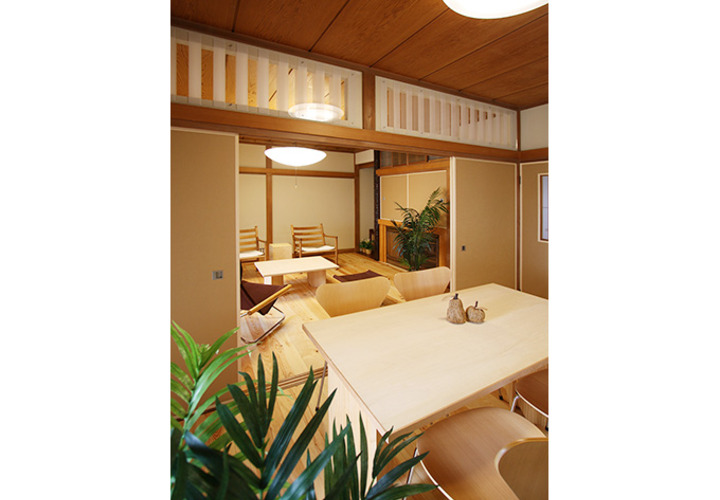 座布団の生活から椅子のモダンな生活に変わった二間（リフォーム）