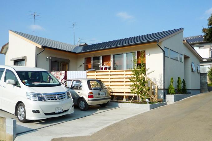 double loop　閑静な住宅地に建つ平屋建ての住宅