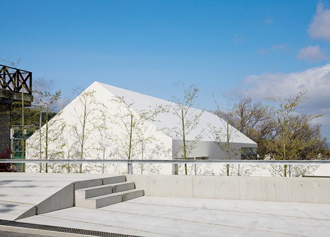 小楢の家、急斜地に沈む切妻屋根